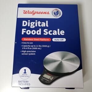 Walgreens Digital Food Scale Stainless Steel Counter Top Battery Operated New
